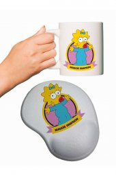 Maggie Simpsons Baskılı Bilek Destekli Mouse Pad + Kupa Bardak Mug - 1