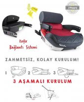 Kraft Flat Fix Plus Booster Oto Koltuğu Kırmızı - 4