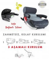 Kraft Flat Fix Plus Booster Oto Koltuğu Gri - 4