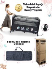 Prego Premium Anne Yanı Oyun Parkı 70*120 Cm Gri - 7