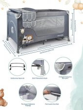 Prego Atlanta Oyun Parkı 70*120 Cm Gri + Yatak Hediyeli - 6