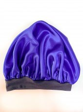 Kıvırcık Saçlılar Için Saten Bone Lacivert - Saten Uyku Bonesi - 1