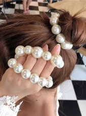 Kadın Pearls Inci Esnek Saç Tokası - 1