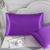 Koyu Mor Ipek Saten Yastık Kılıfı 50 X 70 2li - 1