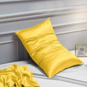 Sarı Ipek Saten Yastık Kılıfı 50 X 70 Tekli - 1