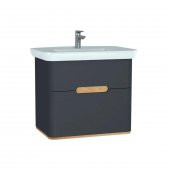 Vitra Sento 80 cm Antrasit Banyo Dolabı Alt Modül ve Lavabo 60836 thumbnail 1