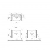Vitra Sento 80 cm Antrasit Banyo Dolabı Alt Modül ve Lavabo 60836 thumbnail 2