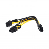 20CM 6 Pın Dişi - 2 Adet Pcı-E (6+2) 8 Pın Erkek Power Kablo Çoklayıcı Psu Splitter AA162 - 1