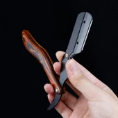 Valkyrie S Tipi Ergonomik Profesyonel Ahşap Berber Usturası Saç Sakal Ustura - 7