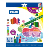 MILAN 722612 MAXI JUMBO ÜÇGEN KURU BOYA 12Lİ - 1