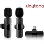 DAYTONA K9T2 TYPE-C 2Lİ YAKA MİKROFONU,KABLOSUZ - 1