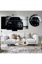 Dekorvia DEKORVİA 5 PARÇA MDF ARABA TABLO VE MDF SAAT KOMBİN - 1