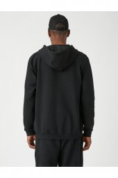 Dokulu Kapşonlu Fermuarlı Sweatshirt thumbnail 4