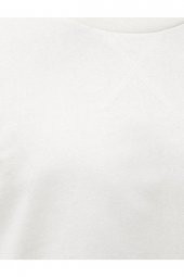 Erkek Beyaz Pamuklu Basic Bisiklet Yaka Uzun Kollu Sweatshirt - 5