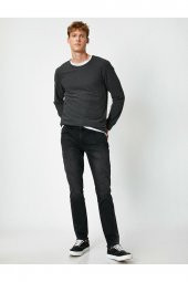 Erkek Gri Jeans 1KAM43749LD - 6