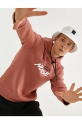 Erkek Pembe Baskılı Oversize Sweatshirt - 2