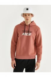 Erkek Pembe Baskılı Oversize Sweatshirt - 3