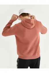 Erkek Pembe Baskılı Oversize Sweatshirt - 4