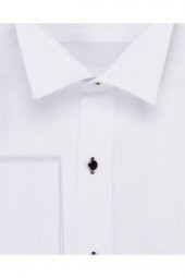 SÜVARİ CLASSİCS SLİM FİT ARMÜRLÜ ATA YAKA MANŞETLİ METAL DÜĞME DAMATLIK GÖMLEK thumbnail 2