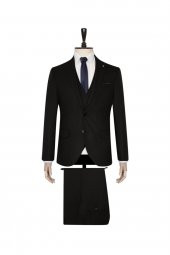 Yelekli Siyah Slim Fit Takım Elbise - 1