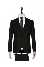Yelekli Siyah Slim Fit Takım Elbise - 2