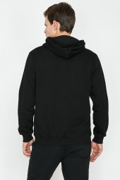 Erkek Siyah Kapüşonlu Sweatshirt 9KAM71593LK - 3