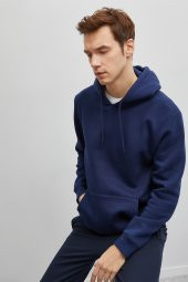 Erkek Siyah Kapüşonlu Sweatshirt 9KAM71593LK - 4