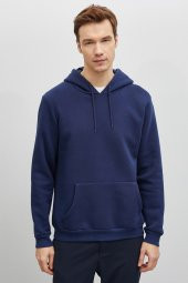 Erkek Siyah Kapüşonlu Sweatshirt 9KAM71593LK - 6