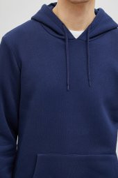 Erkek Siyah Kapüşonlu Sweatshirt 9KAM71593LK - 8