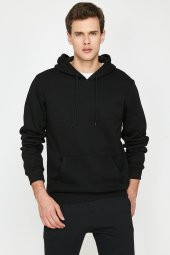 Erkek Siyah Kapüşonlu Sweatshirt 9KAM71593LK - 1