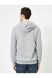 Erkek Siyah Kapüsonlu Sweatshirt 0YAM71593LK - 8