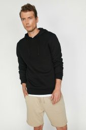 Erkek Siyah Kapüsonlu Sweatshirt 0KAM71593LK - 3