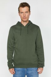 Erkek Siyah Kapüsonlu Sweatshirt 0KAM71593LK - 11