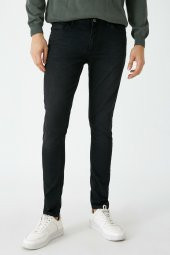 Erkek Siyah Skinny Fit Jean Pantolon - 3