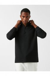 Fermuarlı Dik Yaka Sweatshirt - 2