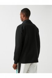 Fermuarlı Dik Yaka Sweatshirt - 4