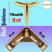 Piko Lüks Mobilya Kanepe Sehpa Tv Ünitesi Koltuk Ayağı 14 Cm Gold Altın Baza Ayakları - 3