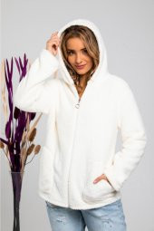 Peluş Kapşonlu Mont - 1