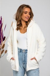 Peluş Kapşonlu Mont - 2