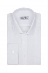 SÜVARİ CLASSİCS RAHAT KALIP ÖZEL WONDER DÜZ KUMAŞ CEPLİ BEYAZ GÖMLEK - 1