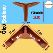 Piko Lüks Mobilya Kanepe Sehpa Tv Ünitesi Koltuk Ayağı 14 Cm Kahverengi Baza Ayakları - 4
