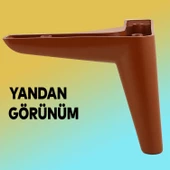 Piko Lüks Mobilya Kanepe Sehpa Tv Ünitesi Koltuk Ayağı 14 Cm Kahverengi Baza Ayakları - 6