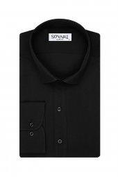Slim Fit Siyah Erkek Gömlek - 1