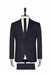 6 Drop Slim Fit Lacivert Yeleksiz Düz Takım Elbise - 2