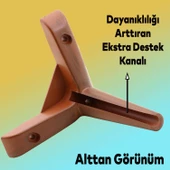 Piko Lüks Mobilya Kanepe Sehpa Tv Ünitesi Koltuk Ayağı 12 Cm Ahşap Desenli Kahve Baza Ayakları - 2