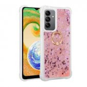 Samsung Galaxy A04S Kılıf Sulu Simli Akışkan Silikon - 1