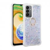 Samsung Galaxy A04S Kılıf Sulu Simli Akışkan Silikon - 5