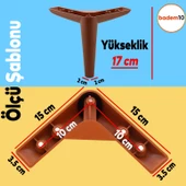 Piko Lüks Mobilya Kanepe Tv Ünitesi Konsol Koltuk Ayağı 17 Cm Ahşap Desenli Kahve Baza Ayakları - 4