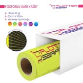 PlotterSarf Flo Fosforlu Sarı (Floresan) Kağıt Rulo 95 gr 62 cm x 100 mt (1 Rulo) - 1