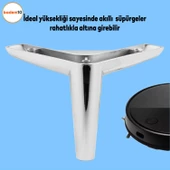 Piko Lüks Mobilya Kanepe Sehpa Tv Ünitesi Koltuk Ayağı 12 Cm Parlak Krom Baza Ayakları thumbnail 2
